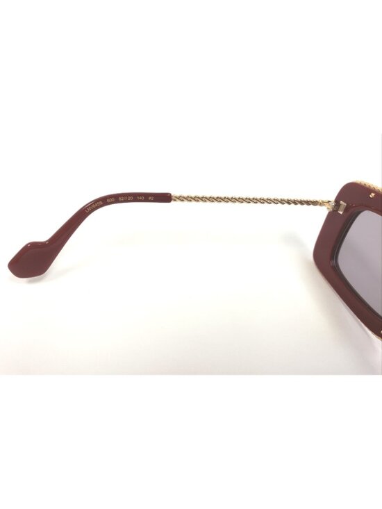 Lanvin LNV645S 600 52mm Rectangular Sunglasses Burgundy / Grey - Italy Made